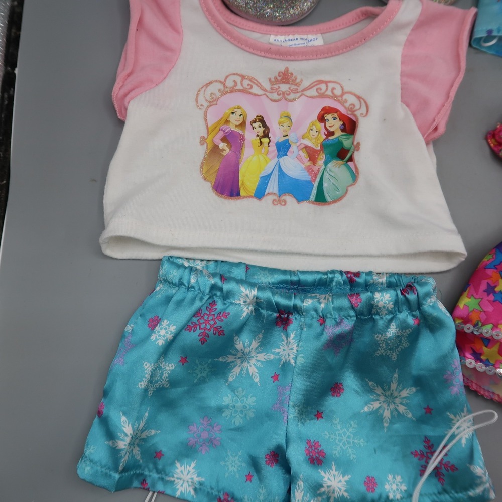Lot Of Build A Bear Outfits BABW Swimsuit Shoes Frozen Shorts Top Mermaid tail - Picture 5 of 10